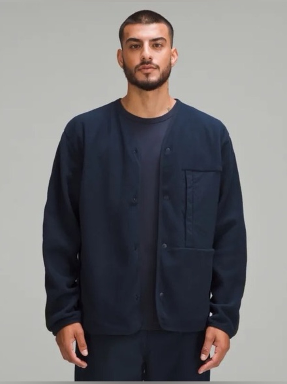 Lululemon Fleece Snap-Front Cardigan Men’s Navy Blue Size Large